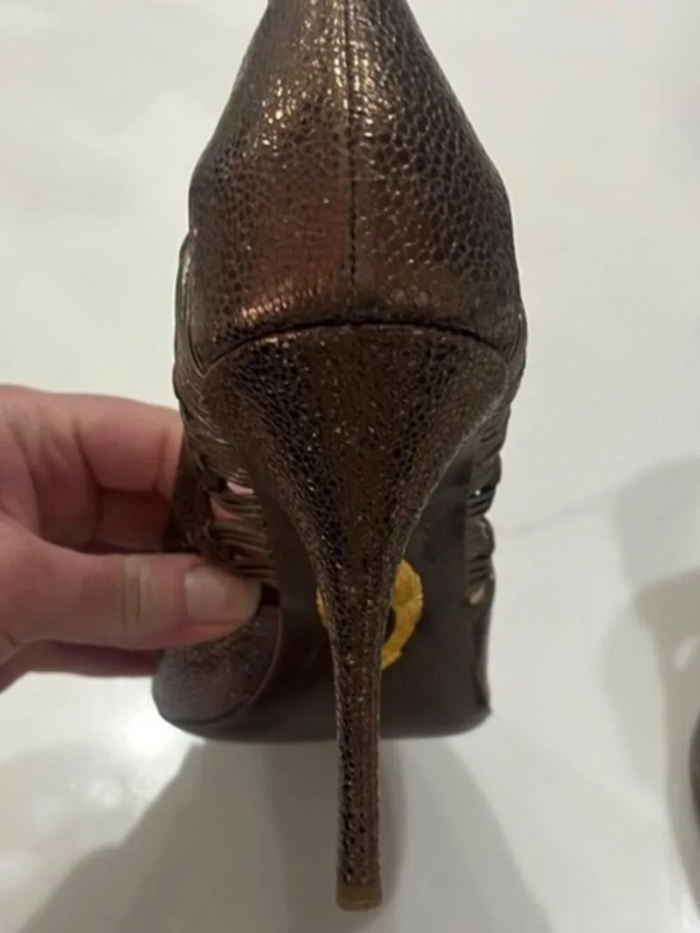 Elie Tahari Bronze Peep-Toe Heels with Stiletto 39.5 Fits 8.5